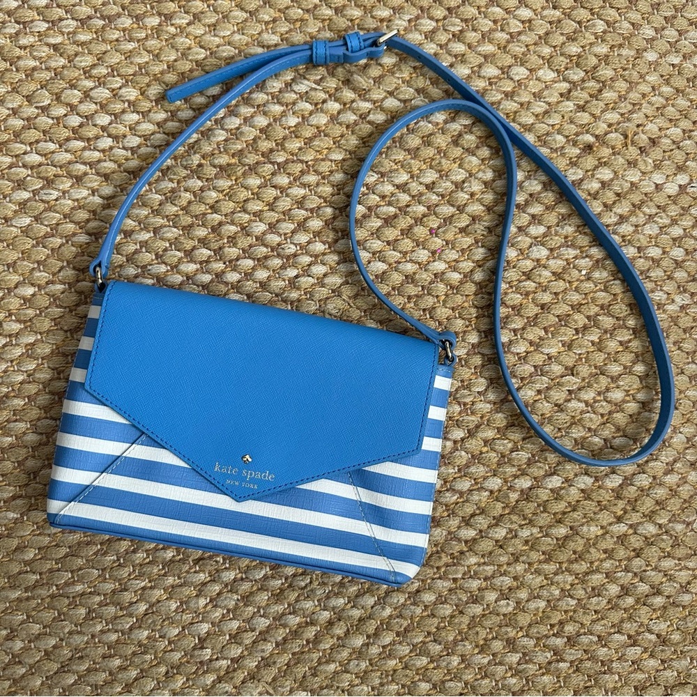 Kate Spade Blue Stripe Crossbody Bag Purse